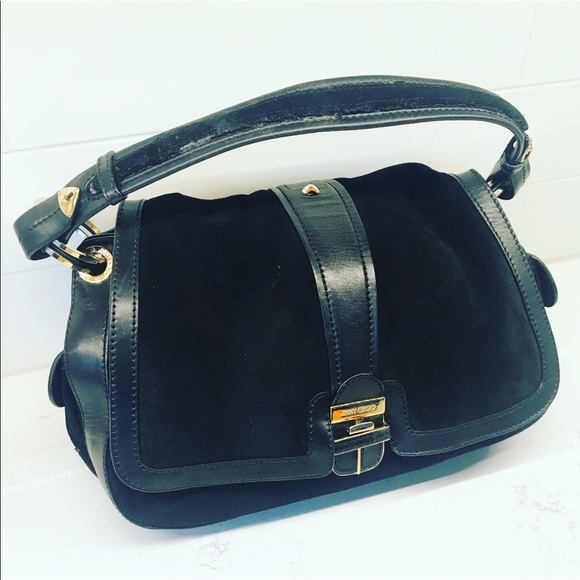 Jimmy Choo Handbags - Jimmy Choo Suede + Leather Shoulder Bag